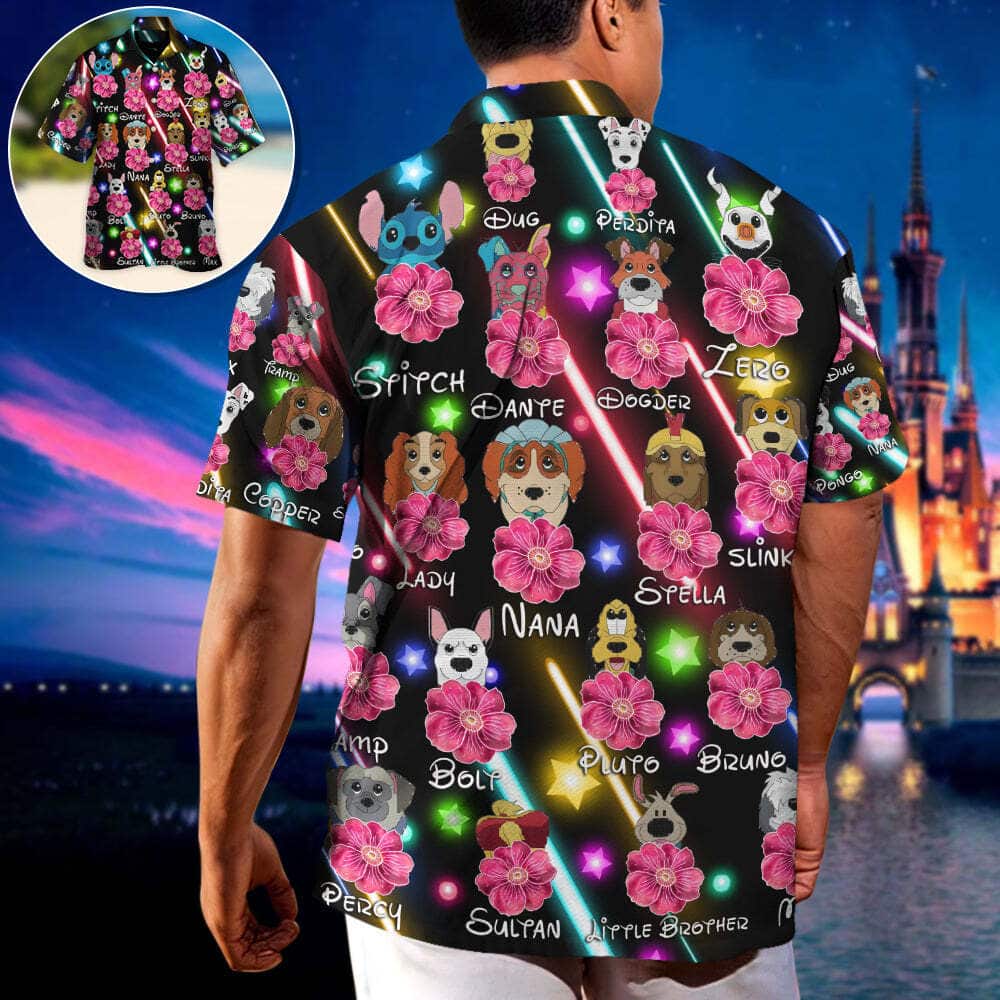 Colorful Funny Hawaiian Shirt Neon Flower Gift For Dog Lovers Colorful Funny Hawaiian Shirt Neon Flower Gift For Dog Lovers