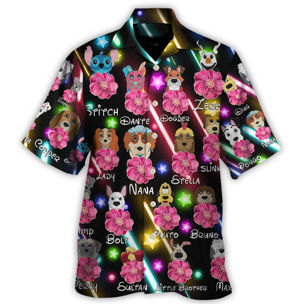 Colorful Funny Hawaiian Shirt Neon Flower Gift For Dog Lovers Colorful Funny Hawaiian Shirt Neon Flower Gift For Dog Lovers
